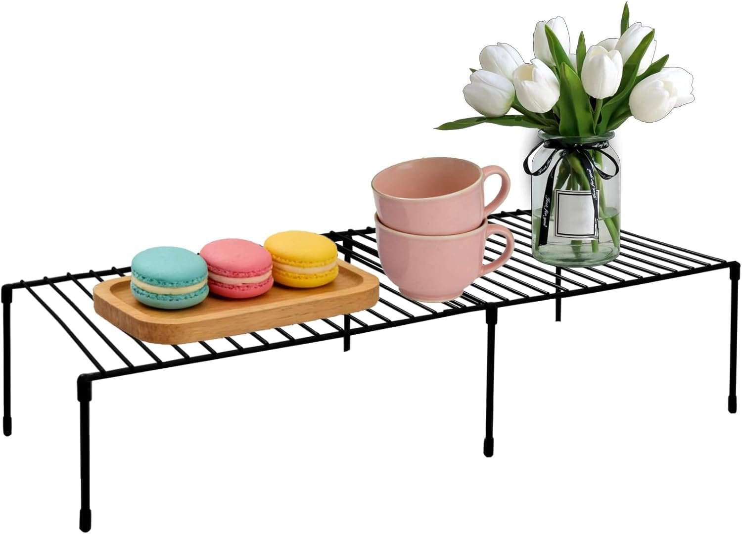 Freezer Shelf Rack – Expandable Freezer Shelves Shelf with Anti-Slip Feet, Adjustable Wire Racks for Cabinets, Top Freezer, Kitchen Pantry, Counter, Spice & Dish Cupboard Storage