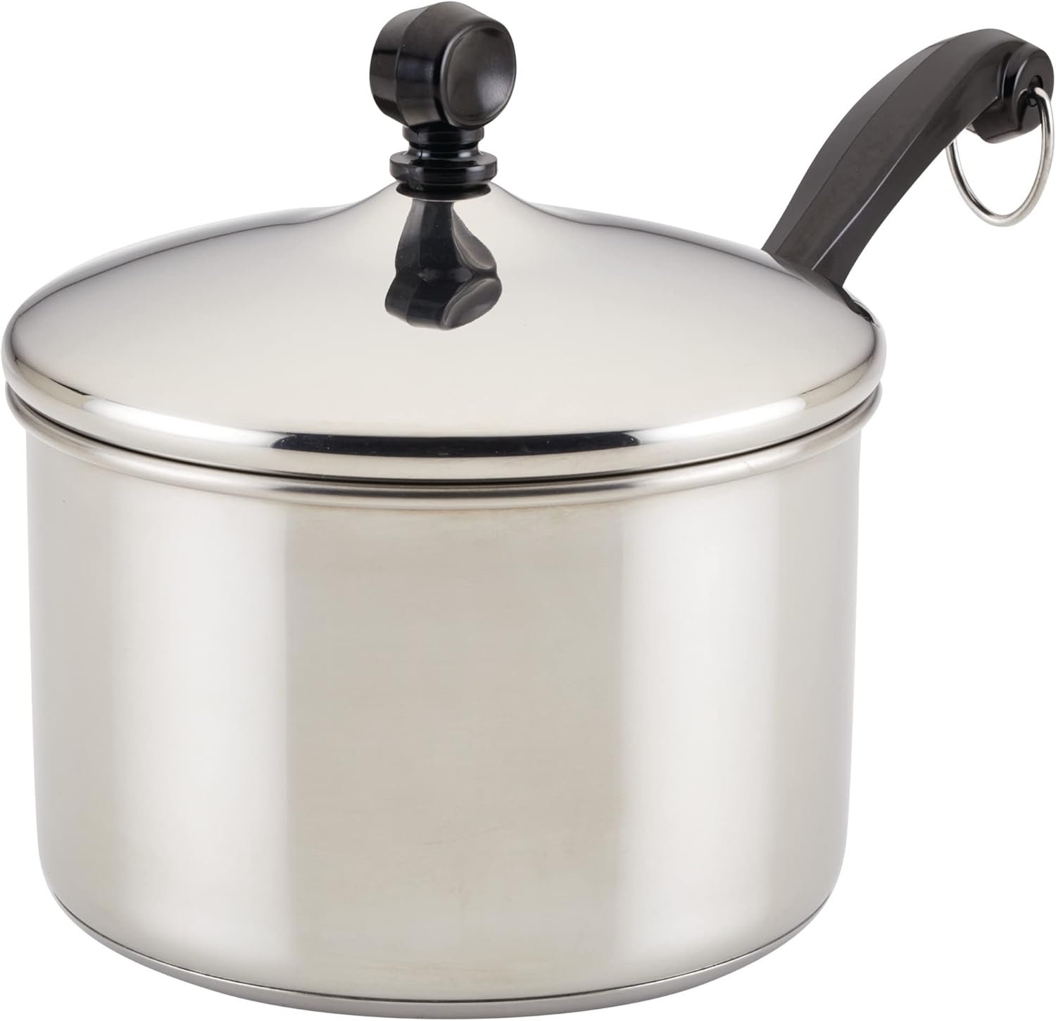 Farberware Classic Series Stainless Steel Sauce Pan with Lid, 2-Quart, Sauce Pans for the Kitchen, Silver