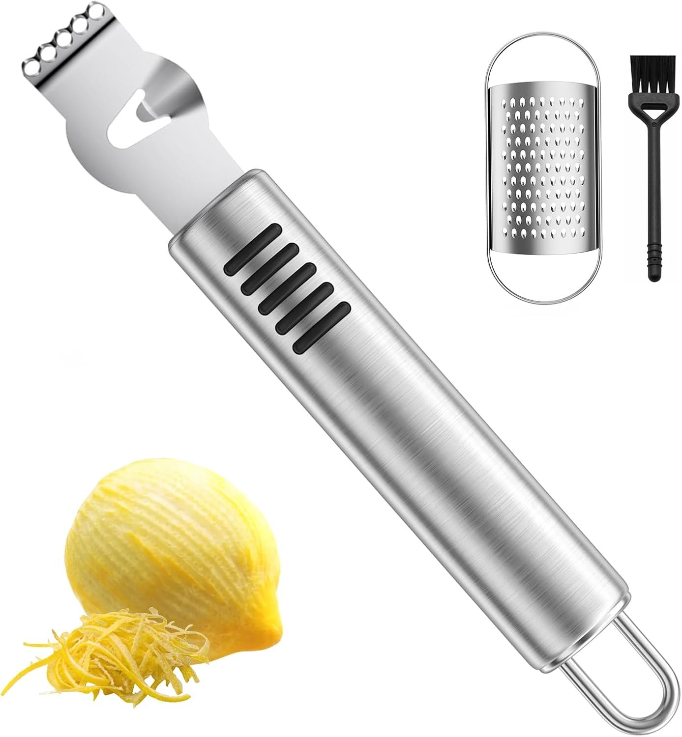 Citrus Zester with Channel Knife,Stainless Steel Lemon Zester for Kitchen