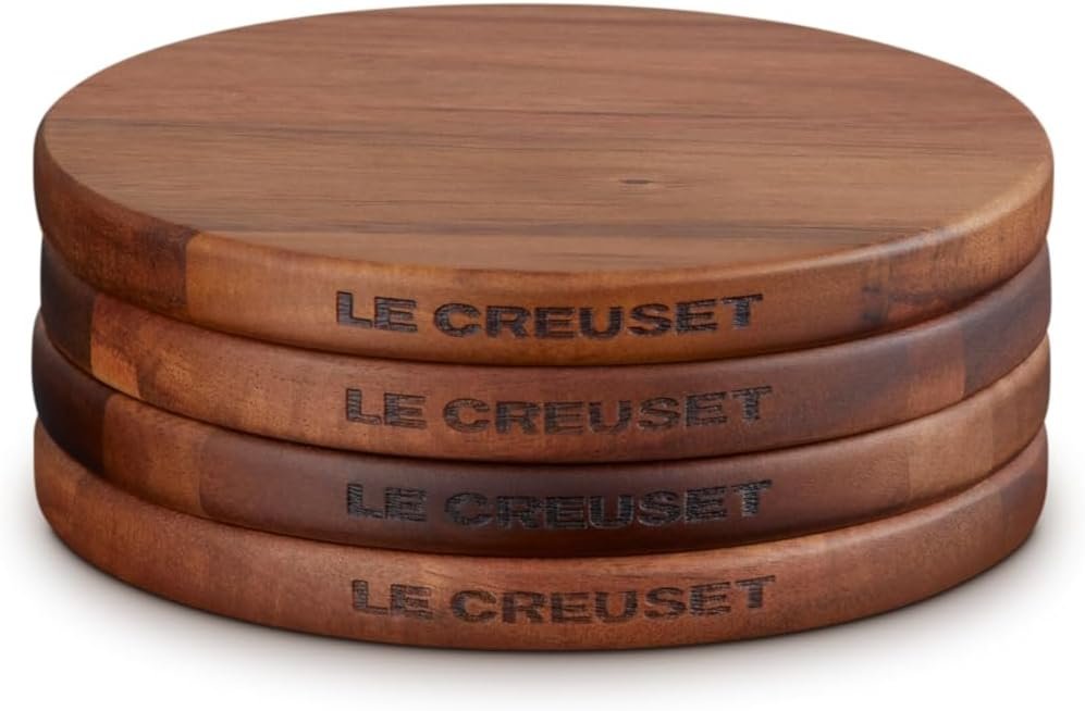 Le Creuset Petite Magnetic Wooden Trivet, 5.5″, 4 pc. | Gourmand Collection