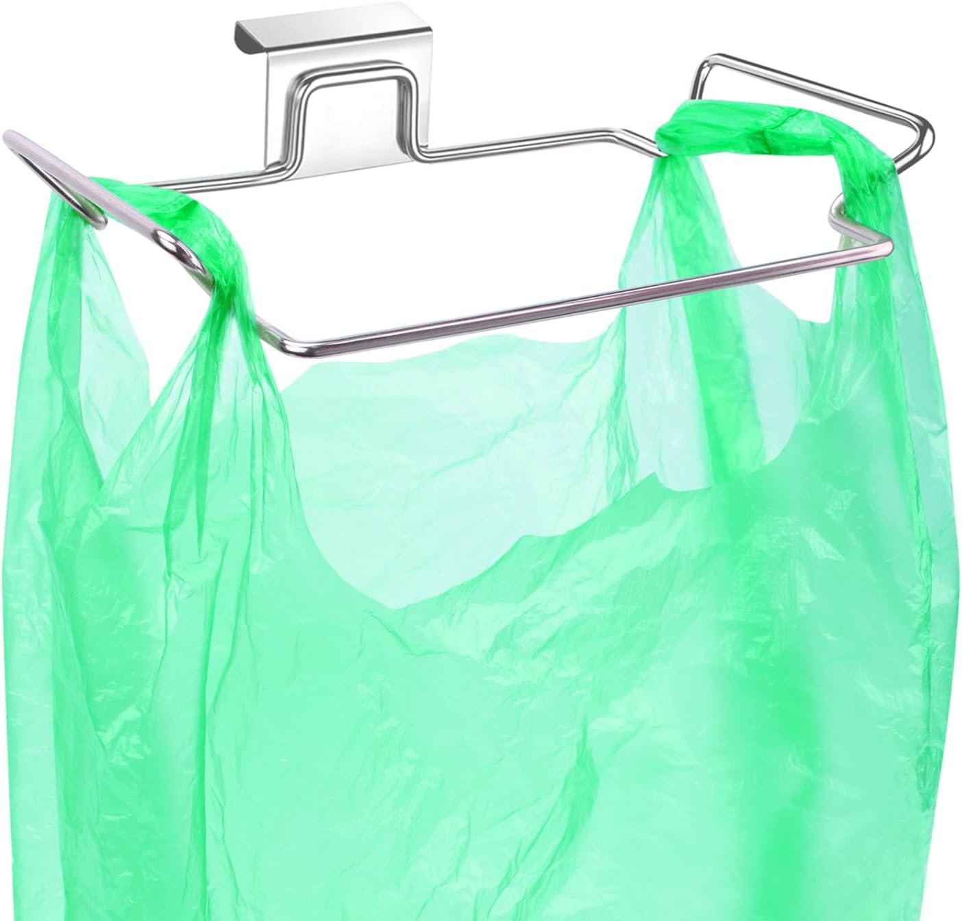 OYSIR Large Stainless Steel Trash Bag Holder for Kitchen Cabinets Doors and Cupboards, Under Sink Bag Holder, Garbage Bag Holder, Space Saving Waste Can, Hanging Kitchen Trash Cans
