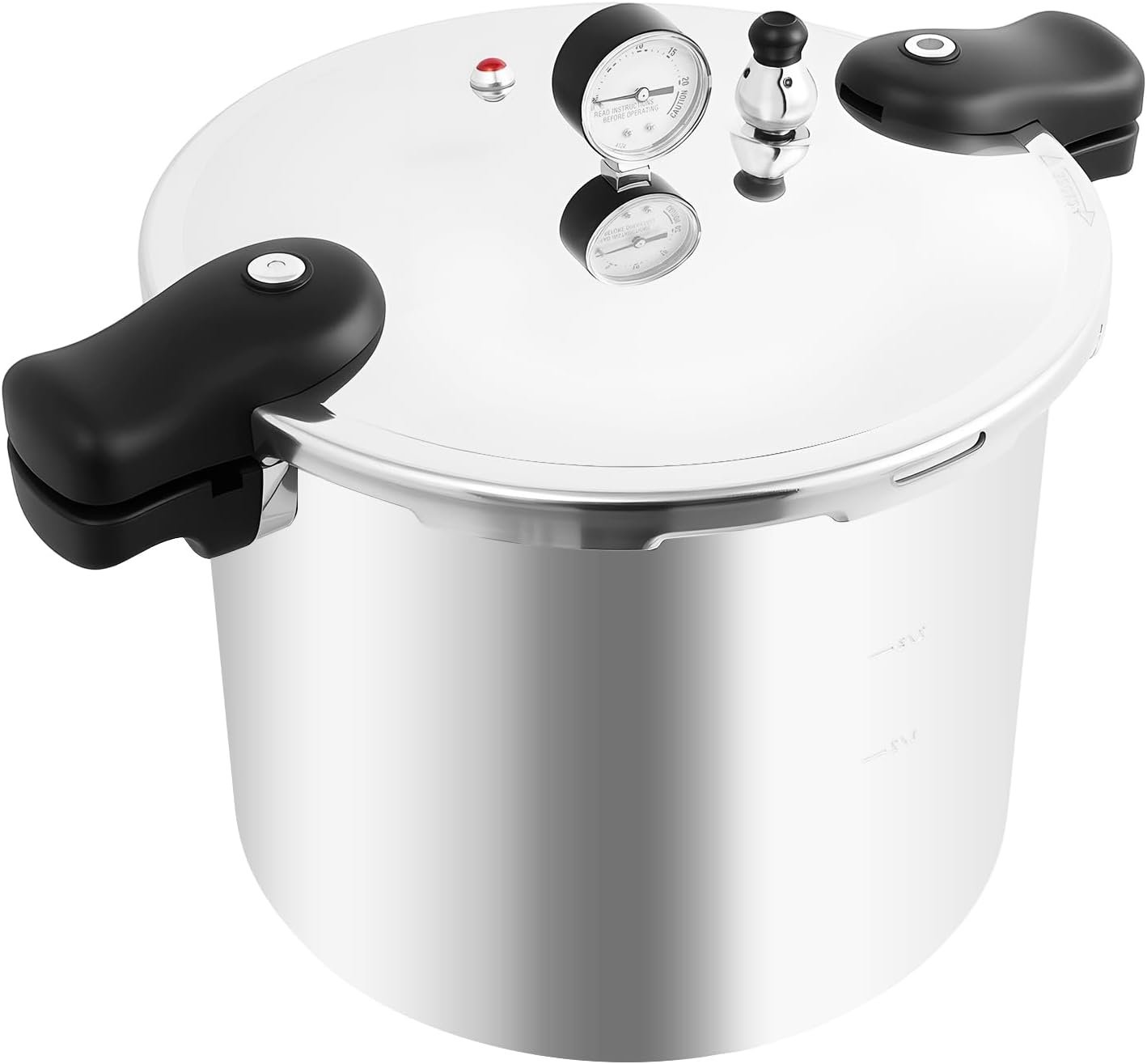 Pressure Cooker, 23 Qt Thickened Explosion-Proof Pressure Canner for Home | Large Capacity Aluminium Alloy Pressure Cooker, with Gauge Release Valve, Anti Scald Handle for Family Kitchen Backpacking