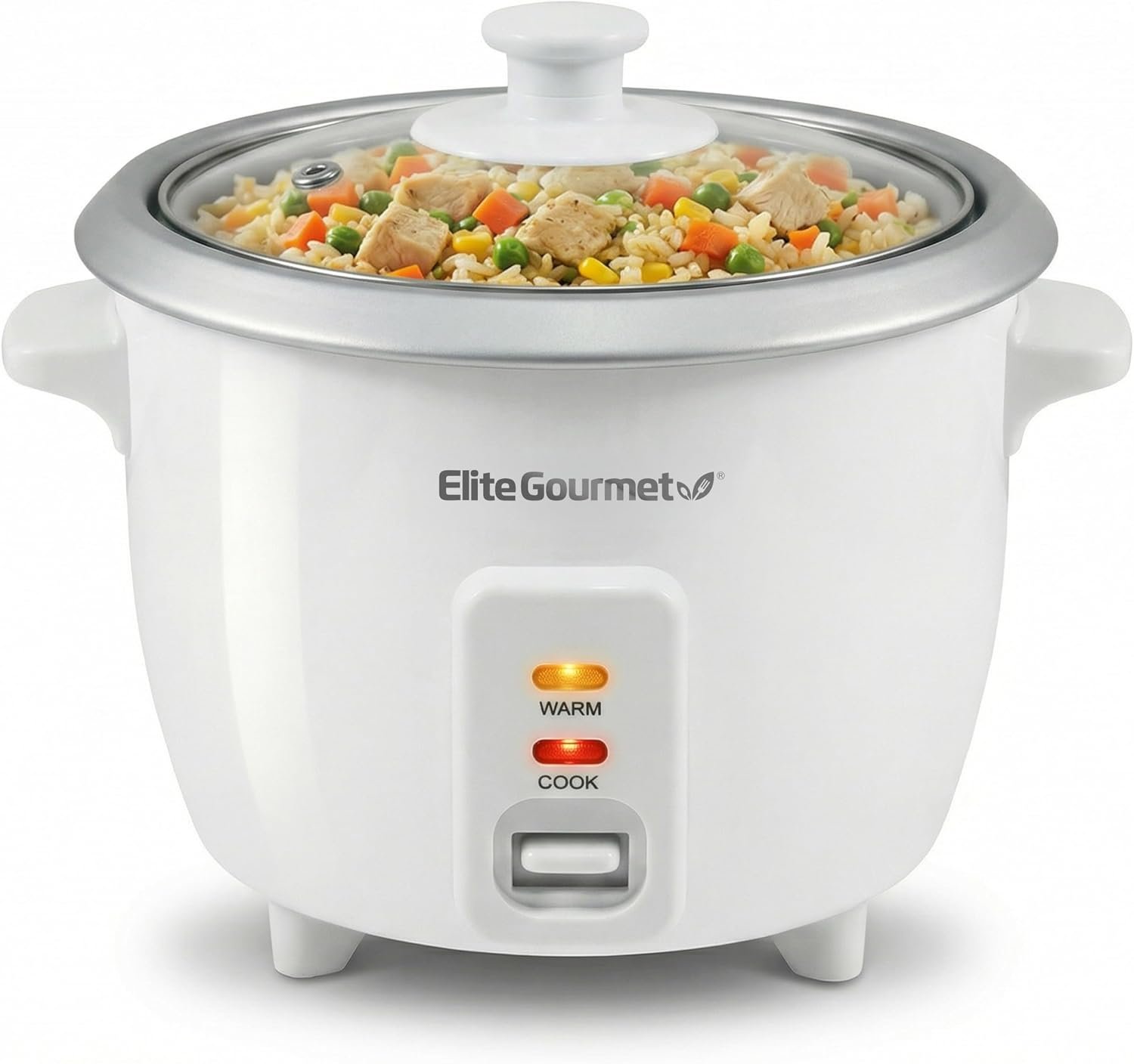 Elite Gourmet ERC-003X Rice Cooker, Keep Warm, White, 6 Cups Cooked | 3 Cups Uncooked – Also Makes Soups, Stews, Grains and Hot Cereals for Versatile One-Pot Meals