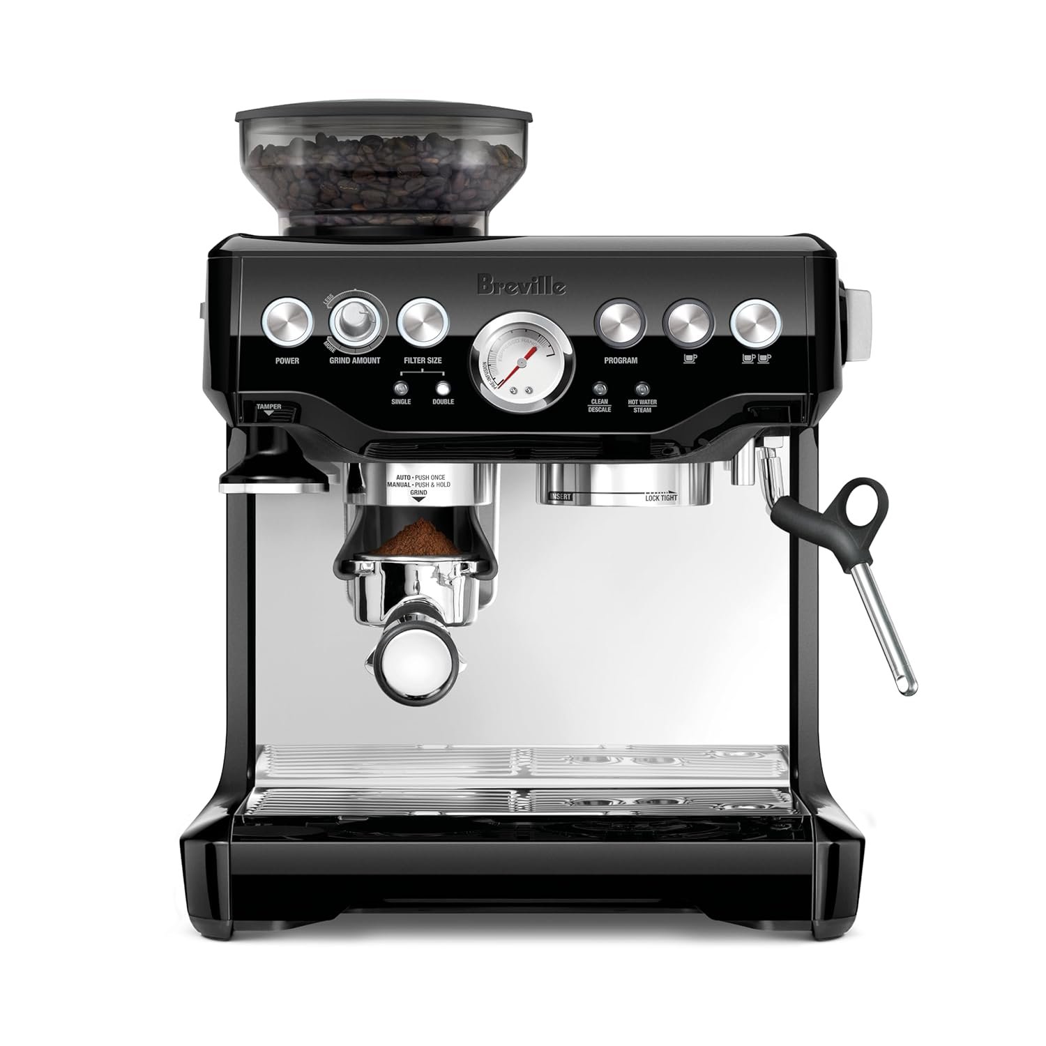Breville BES870BSXL Barista Express Espresso Machine, Black Sesame | Craft café-quality espresso shots, lattes and cappuccinos at home with this manual coffee maker with built-in grinder
