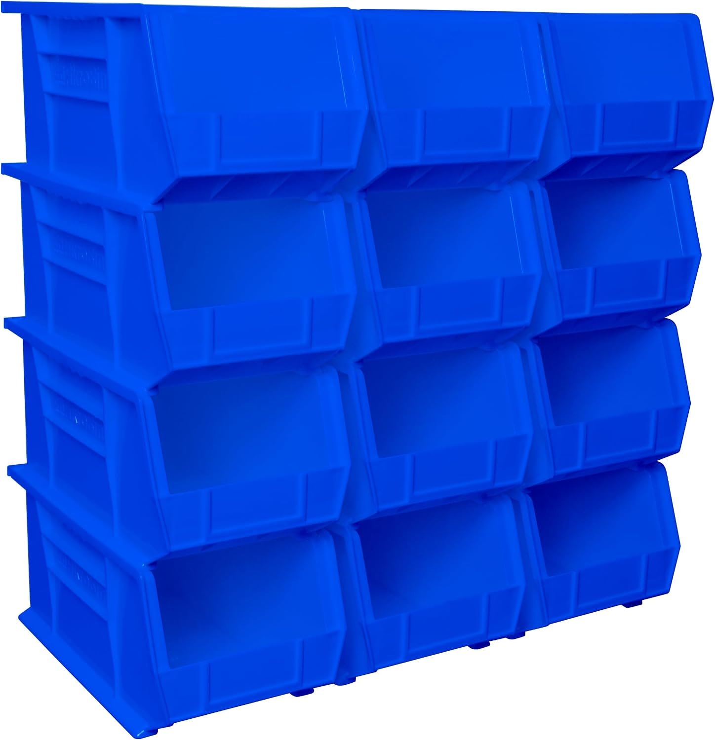 Akro-Mils 30240 AkroBins Plastic Storage Bins, 15″x8″x7″, Blue, 12-Pack | Space-Saving Stackable Bins for Garage, Pantry, Craft Organization