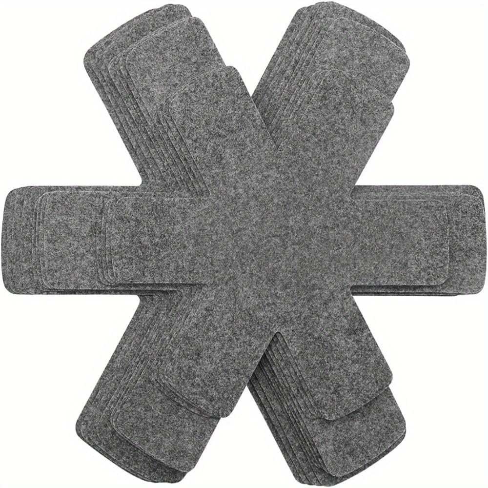 Felt Pot Protectors Pads, 12 Pcs 3 Sizes Pan Separators for Stacking Pots, Pans, Bowls, Bakeware, Cookware Protection, Gray