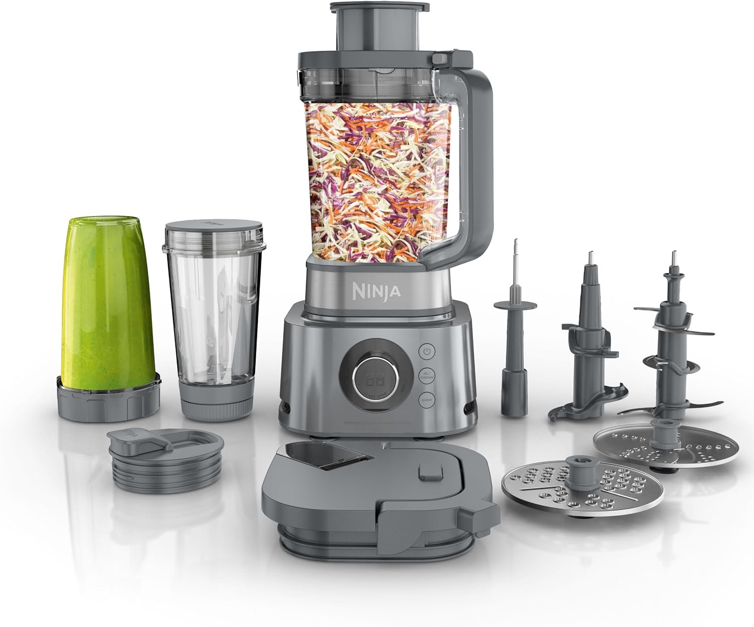 Ninja Foodi Power Blender & Processor System, 7 Functions, Silver, SS401 | 72-oz blend & processing pitcher plus XL smoothie bowl maker & nutrient extractor. 7 functions, dishwasher safe.