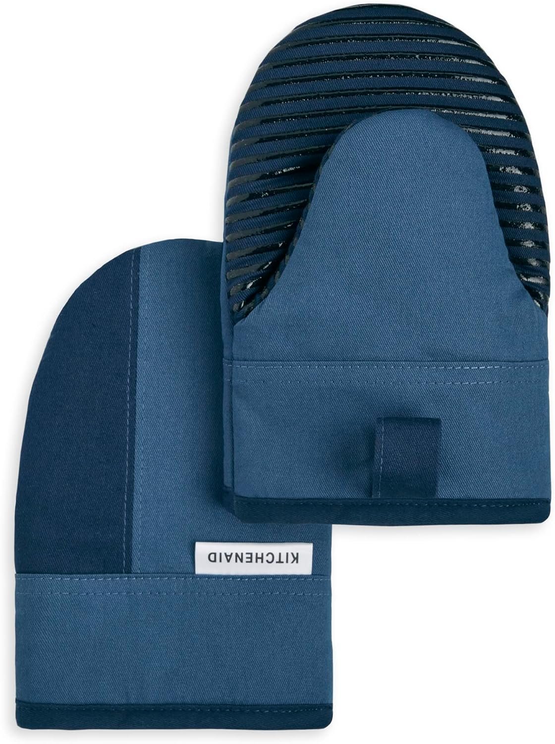 KitchenAid Beacon Two-Tone Non-Slip Mini Oven Mitt Set, Navy/Ink, 5.5″x8″, 2 Piece