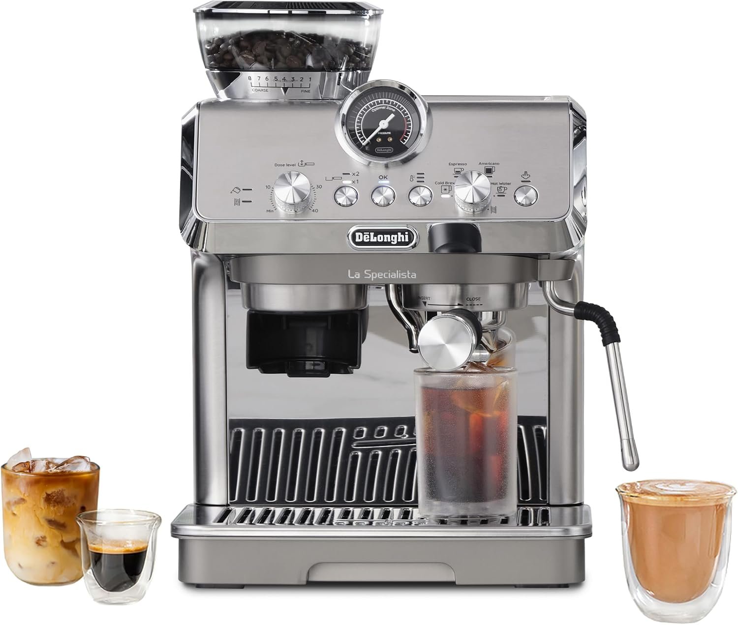 De’Longhi La Specialista Arte Evo Espresso Machine with Coffee Grinder | #1 Worldwide Espresso Machine Maker, 4 Preset Recipes, Built-in Grinder, Powerful Milk Frother, Barista Toolkit Included