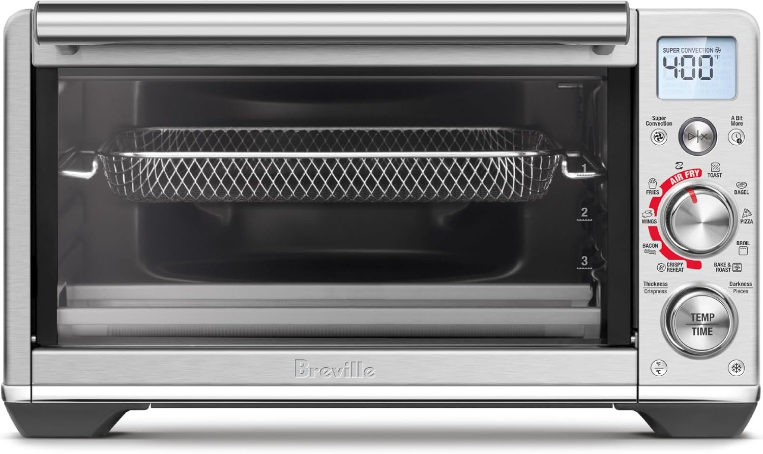 Breville BOV680BSS Smart Oven Air Fryer Compact, Brushed Stainless Steel | Enjoy crispy snacks, leftovers and meals with this small countertop oven with 5 air fry and 5 cooking functions