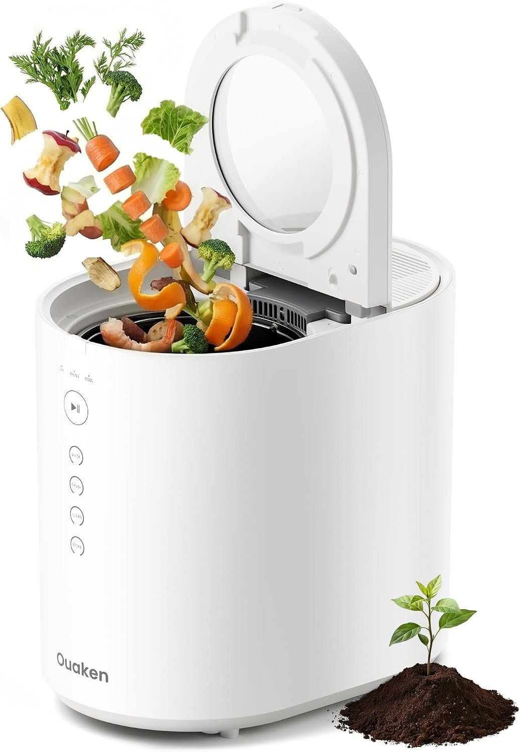 OK-255 Electric Composter for Kitchen 5.5L | 2026 New Smart Compost Bin with 5 Modes, Quiet, Odor-Free, Auto-Clean, Reduces Food Waste by 90%, Turns Waste Into Fertilizer