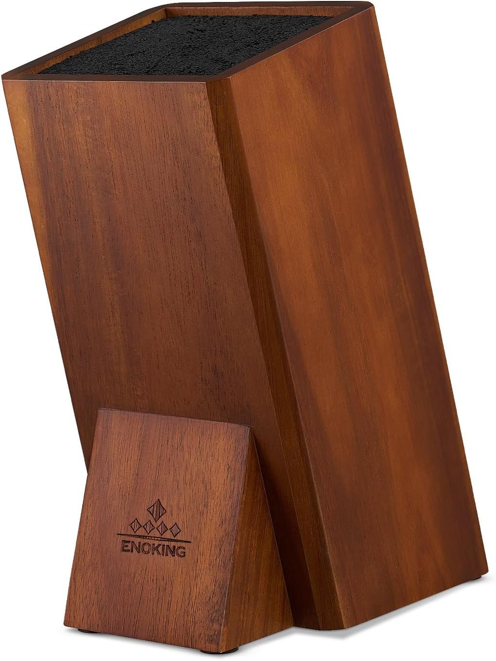Universal Knife Block without Knives, Acacia Wood Knife Holder/Knife Organizer with Removable Plastic Bristles for Kitchen Counter Knife Storage Rack