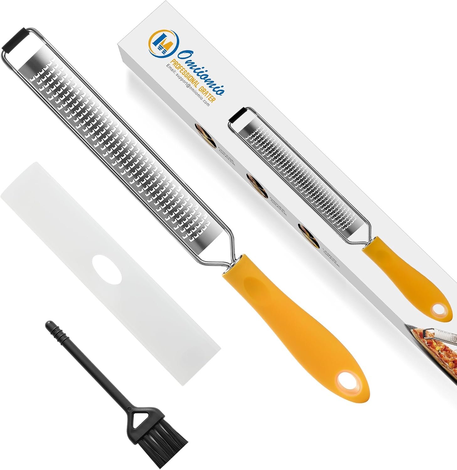 Lemon Zester & Heavy Duty Cheese Grater & Vegetable Grater — Parmesan Cheese Lemon, Garlic, Nutmeg, Chocolate, Fruits, Vegetables, Ginger – Cheese Shredder & Stainless Steel Grater