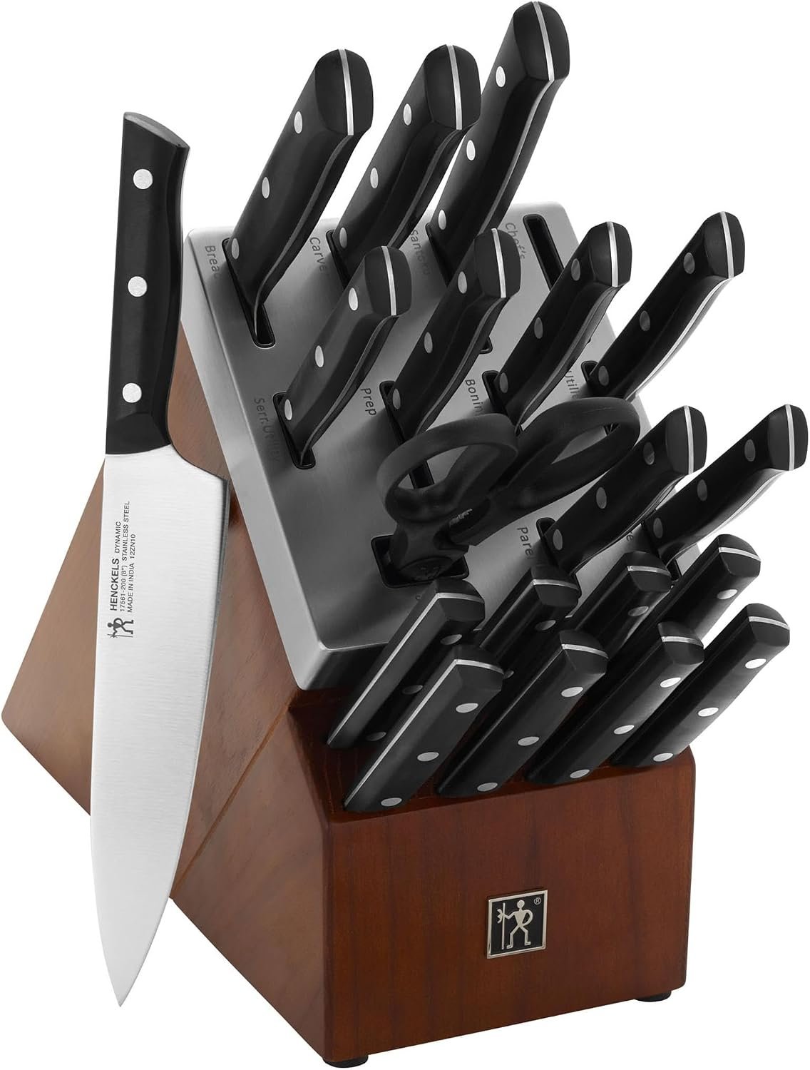 Henckels Dynamic 20-Pc Knife Set, Razor-Sharp German Engineered | The Perfect Kitchen Knife Set for Effortless Cutting, Informed by 100+ Years of Mastery. Dishwasher safe, Comfortable Handle