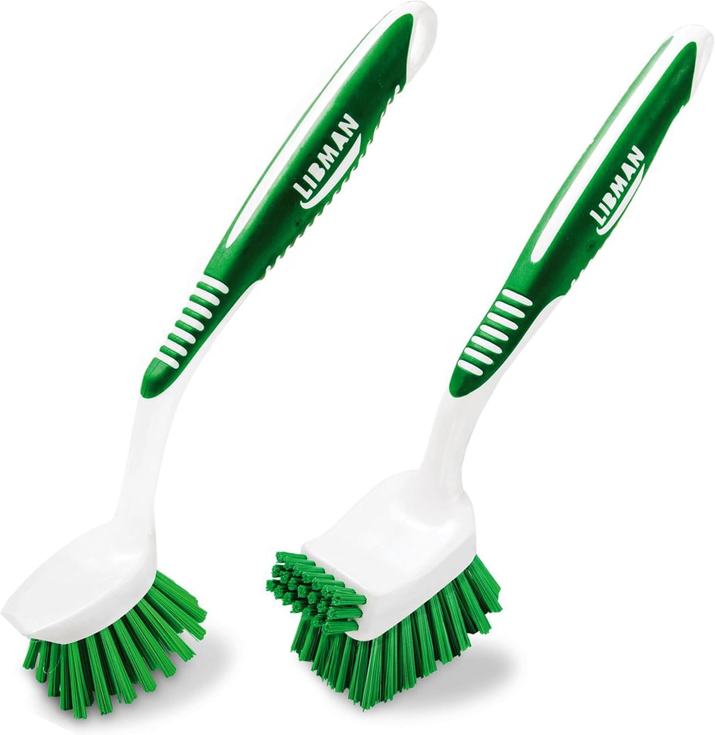 Libman Dish Brush Set with Long Handle – Deep Cleaning Brushes – Dish Scrubber & Scraper – Kitchen Scrub Brush for Dishes, Sinks, Pots, Pans, Vegetables