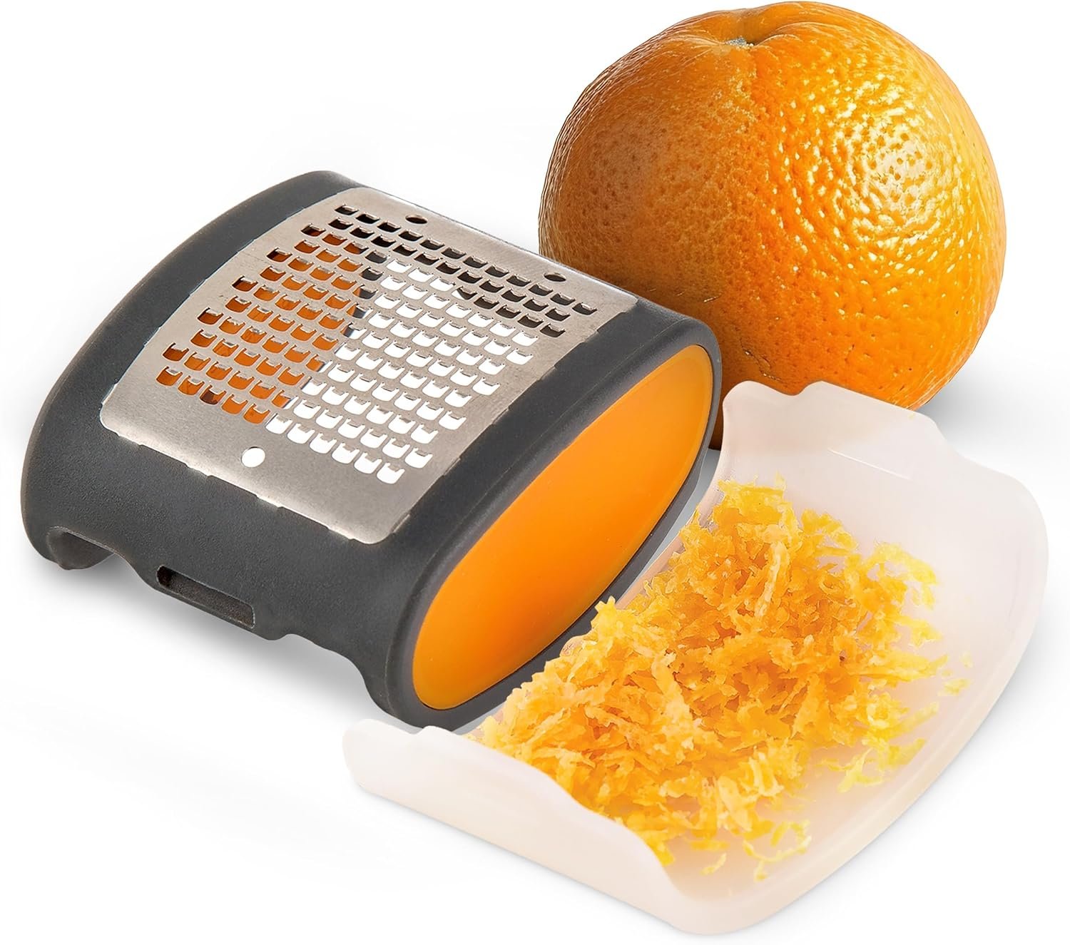 PrepWorks Pocket Citrus Zester – Compact, Stainless Steel Zester for Grating Citrus, Easy to Use, BPA-Free, Ergonomic Handle