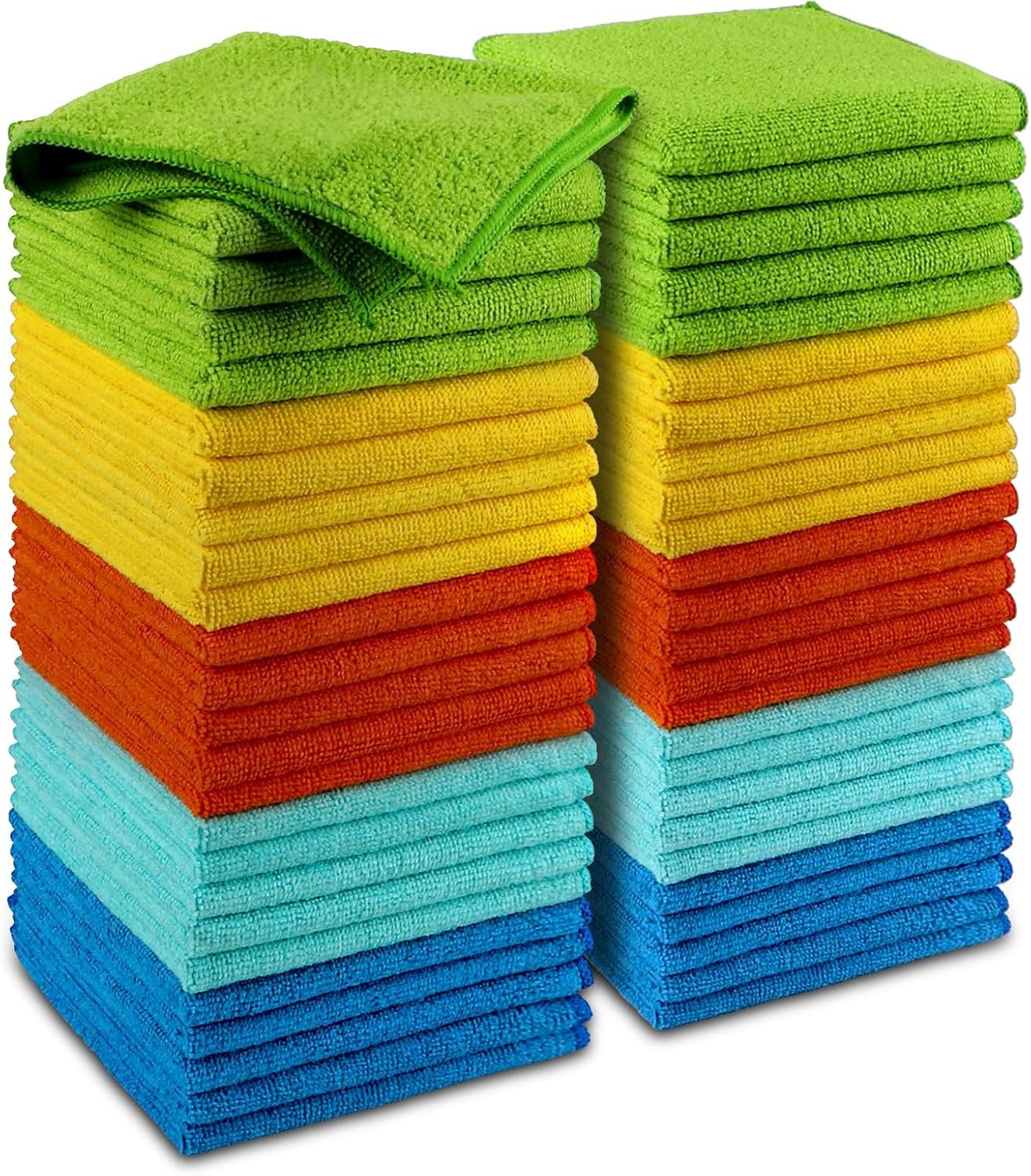 AIDEA Microfiber Cleaning Cloth-50PK, Microfiber Towels for Cars, 12×12″ | Premium Wash Cloths, Dusting Cloth Cleaning Rags, Absorbent Towels for SUVs, House, Kitchen, Window, Cleaning Supplies