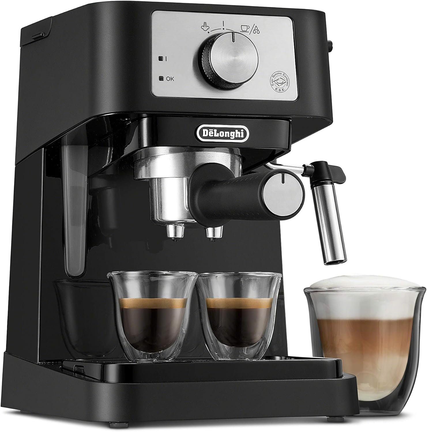 De’Longhi Stilosa Compact Manual Espresso Machine, Manual Milk Frother | #1 Worldwide Espresso Machine Maker, 15 Bar Pump Pressure, Stainless Steel Boiler, Frother, Compact Design