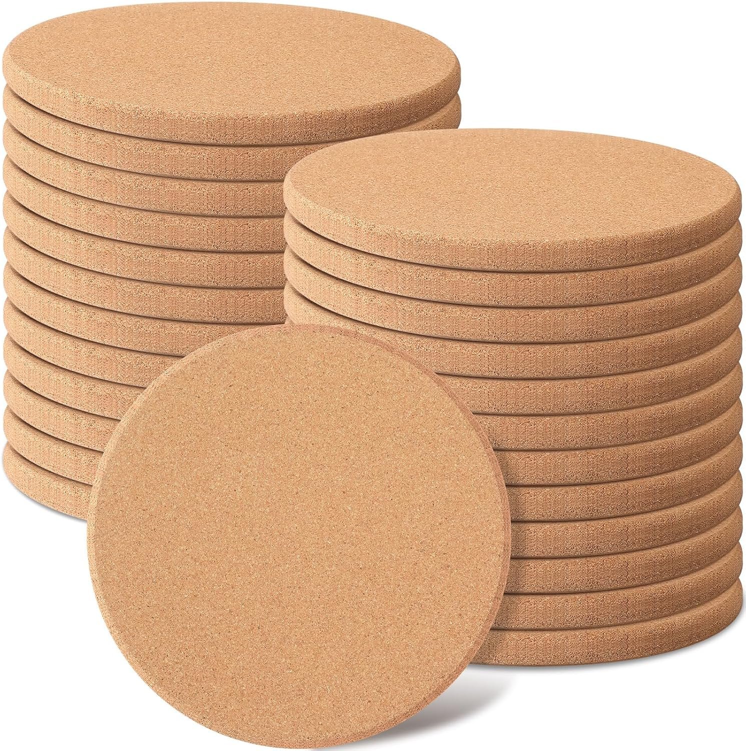Panitay 16 Pack 8 Inch Round Cork Trivets Thick Hot Pads Cork Trivets for Hot Dishes, Heat Resistant Multifunctional Large Coasters Set for Kitchen, Countertop, Table
