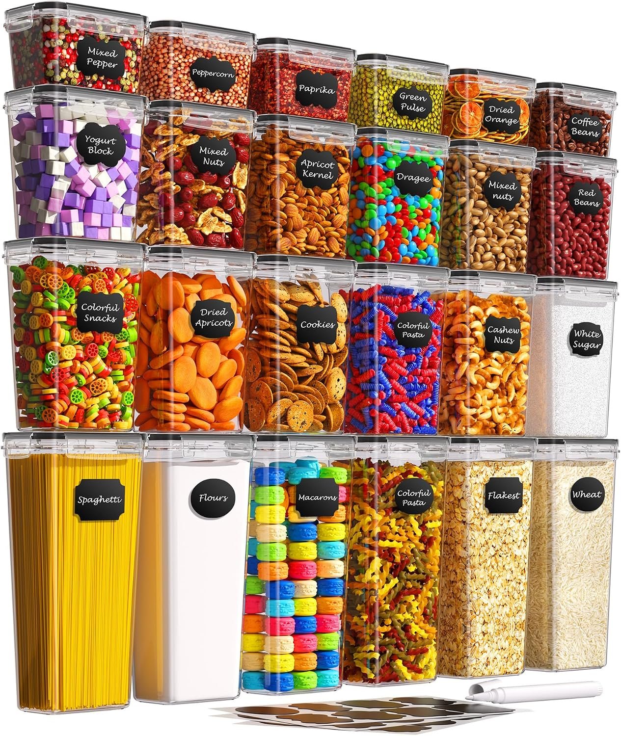 KEMETHY Airtight Food Storage Containers with Lids, 24 PCS, BPA-free
